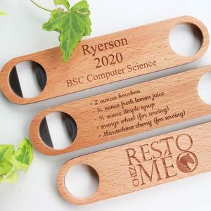 Personalized Stainless Steel Beer Bottle Opener with Wooden Handle <b>Cider</b> Engraved Promotion <b>Gift</b> for Wedding Party - Product Image 1