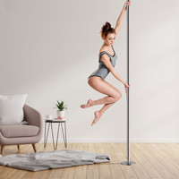 Scène de pole dance portable et légère avec poteau détachable, plateforme de danse compacte pour la pratique du pole dance à domicile
