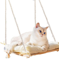 Usine personnalisé suspendu lit de couchage solide fenêtre ventouse verre chat hamac bois