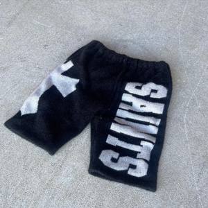 Shorts en mohair unisexe personnalisés, imprimés, amples, sous le genou, avec cordon de serrage, style streetwear, en tricot moelleux <span class=keywords><strong>et</strong></span> duveteux - Product Image 1