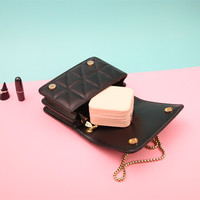 Boîte à bijoux portable, petit sac à fermeture éclair, rangement de voyage, cuir PU couleur bonbon, collier, boucles d'oreilles, bague, outils de finition AL475
