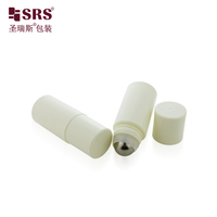 Flacon roll-on vide en PET brillant beige de 30-50 ml, 60 ml, 90 ml, rechargeable, pour soins personnels, déodorant, avec étiquette personnalisée