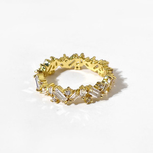 Wholesale Gold Silver Plated Fashion <b>Rings</b> Irregular <b>CZ</b> Cubic Zirconia Gemstone <b>Rings</b> for Women - Product Image 2