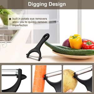 2pcs Khoai Tây Rau <span class=keywords><strong>Peeler</strong></span> Bộ, trái cây <span class=keywords><strong>Peeler</strong></span> cho nhà bếp Ergonomic xử lý sắc nét lưỡi thép không gỉ <span class=keywords><strong>Peeler</strong></span> - Product Image 3