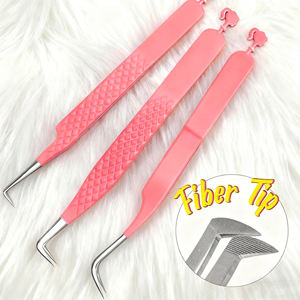 أفضل ملاقط تمديد الرموش من الفولاذ المقاوم للصدأ، مستقيمة وذات أطراف مدببة ومنحنية، مضادة للكهرباء الساكنة مع شعار مخصص مجاني - Product Image 2