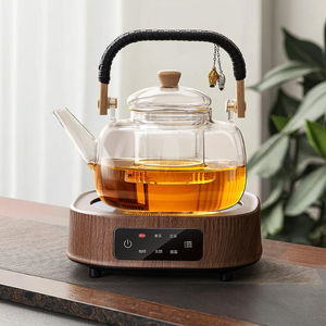 Çift balık kolu su ısıtıcısı 1000ml + elektrikli seramik soba buharda kaynama entegre cam çaydanlık büyük kapasiteli çay su ısıtıcısı - Product Image 1