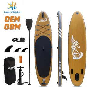 Huale 2024 New Design Wooden Sup Board Inflatable Paddle Board Drop Shipping Surf Waterpaly Sport Equipment Family Yoga