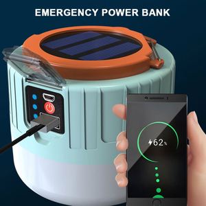 1000 와트 태양열 LED 캠핑 라이트 USB 충전식 전구 야외 텐트 램프 휴대용 랜턴 비상 조명 바베큐 하이킹 - Product Image 5