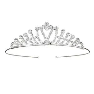 Fashion Silver Alloy Crown Peacock Transparent Rhinestone Women's tiara