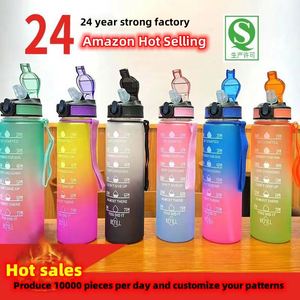 Botella de Agua Personalizada al por Mayor de 1 Litro con Asa, a Prueba de Fugas, Libre de BPA, con Marcador de Tiempo - Product Image 6