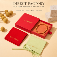 Ensemble d'emballages de bijoux couleur personnalisée avec boîte cadeau à tiroir et pochettes à ruban pour marques de bijoux et magasins de détail