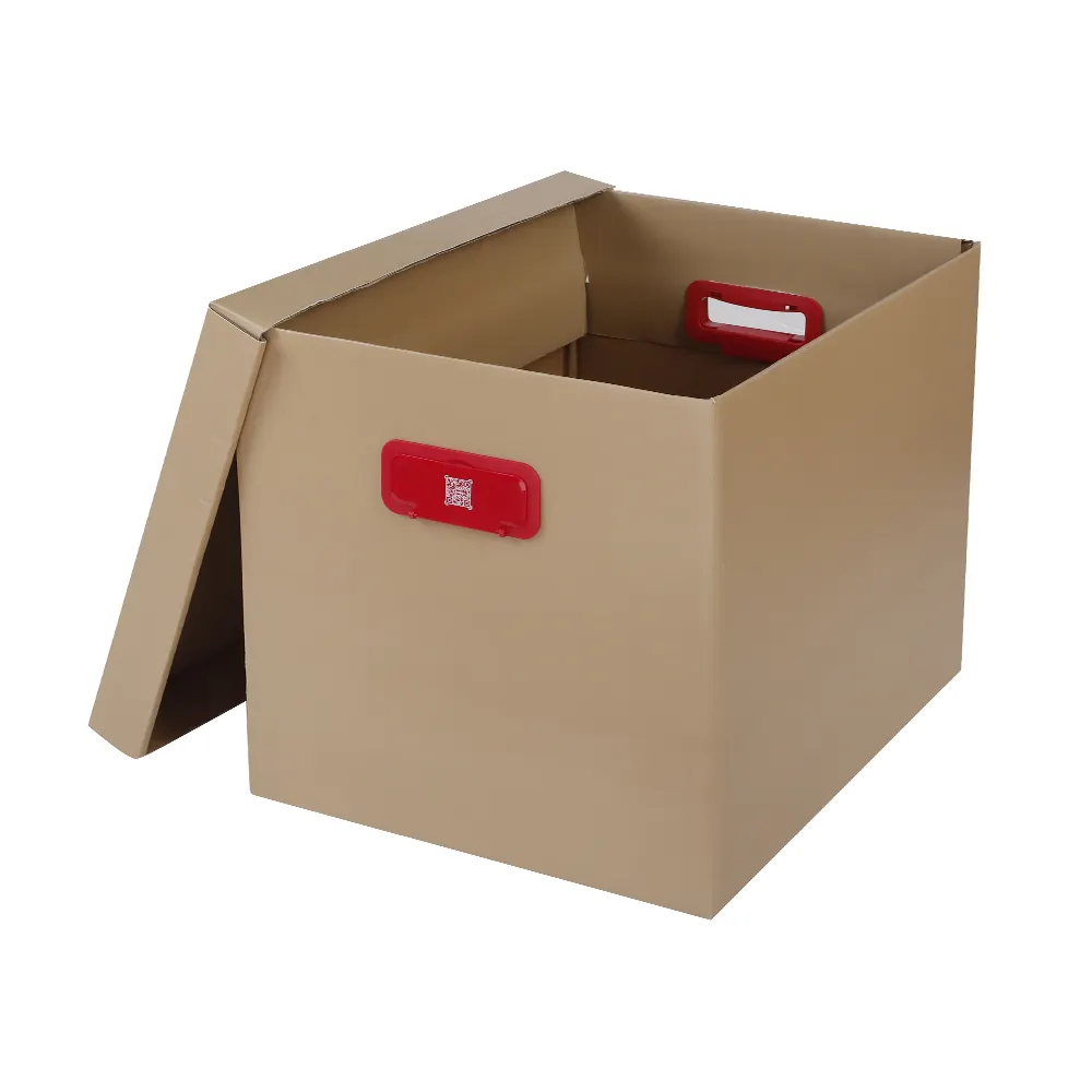 Maleta de archivo A4 de buena calidad para documentos, contenedor grande para almacenamiento de cartón con tapa con hebilla de cubierta, caja de Embalaje manual