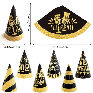 HLC Custom Happy New Year Noise Makers Horn Xmas Eve Party Headbands Hat Tiaras Metallic Fringed Photo Booth Props Party Favors - Product Image 3