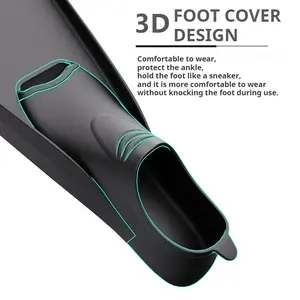 Goma buceo personalizado snorkel monoaleta entrenamiento adultos natación aletas largas - Product Image 4