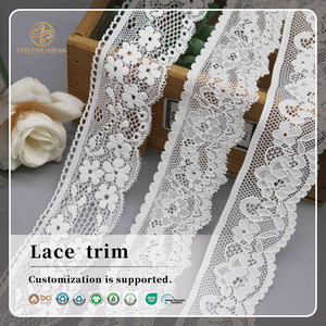 Delicato ed elegante <span class=keywords><strong>pizzo</strong></span> francese di lusso <span class=keywords><strong>con</strong></span> <span class=keywords><strong>bordo</strong></span> smerlato elastico per veli da sposa, abiti, lingerie, matrimoni. - Product Image 1