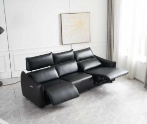 โซฟาปรับเอนสามที่นั่งแบบโมเดิร์นสุดหรูหุ้มด้วยหนังแท้ พร้อมฟังก์ชั่นนวดและระบบทำความเย็นแบบปรับไฟฟ้า - Product Image 5