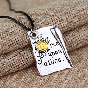 Collar con Colgante en Forma de Libro de Aleación con Cadena de Caja de Moda, Estilo Once Upon a Time, para Mujeres y Hombres, Joyería de Películas - Product Image 2