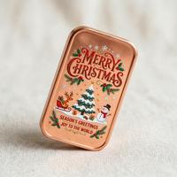 Lingot souvenir en cuivre massif imprimé UV directement sur mesure avec motif de Noël détaillé pour cadeaux d'affaires