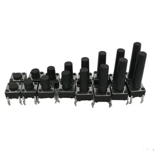 Microinterruptor táctil de 4 pines, pulsador táctil de JPM1110-0711FC, negro