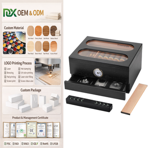 Boîtes en bois personnalisées, courbées, de luxe, haut de gamme, peinture laquée piano, finition brillante, boîte à cigares, humidificateur à cigares - Product Image 1
