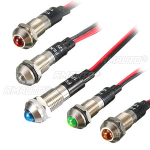 ใหม่ 6 มม. ไฟ LED แสดงสถานะหลอดไฟนำร่องแดชบอร์ดทิศทางรถบรรทุกเรือ 12V -UK มีหลายสี - Product Image 2