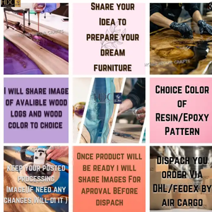 Elegante juego de mesa de consola de madera maciza para Hotel comedor restaurante cocina Bar con panel de madera de resina epoxi 1 pieza - Product Image 6