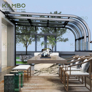 Design moderno professionale serra pieghevole Standalone mobile veranda a cupola tetto per piscina - Product Image 2