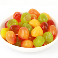 Bonbons gélifiés en gros personnalisés, bon marché, à la pêche, au raisin et à la mangue, bonbons gélifiés aux fruits pelables, bonbons gélifiés pelables, confiserie douce en vrac, en boîte