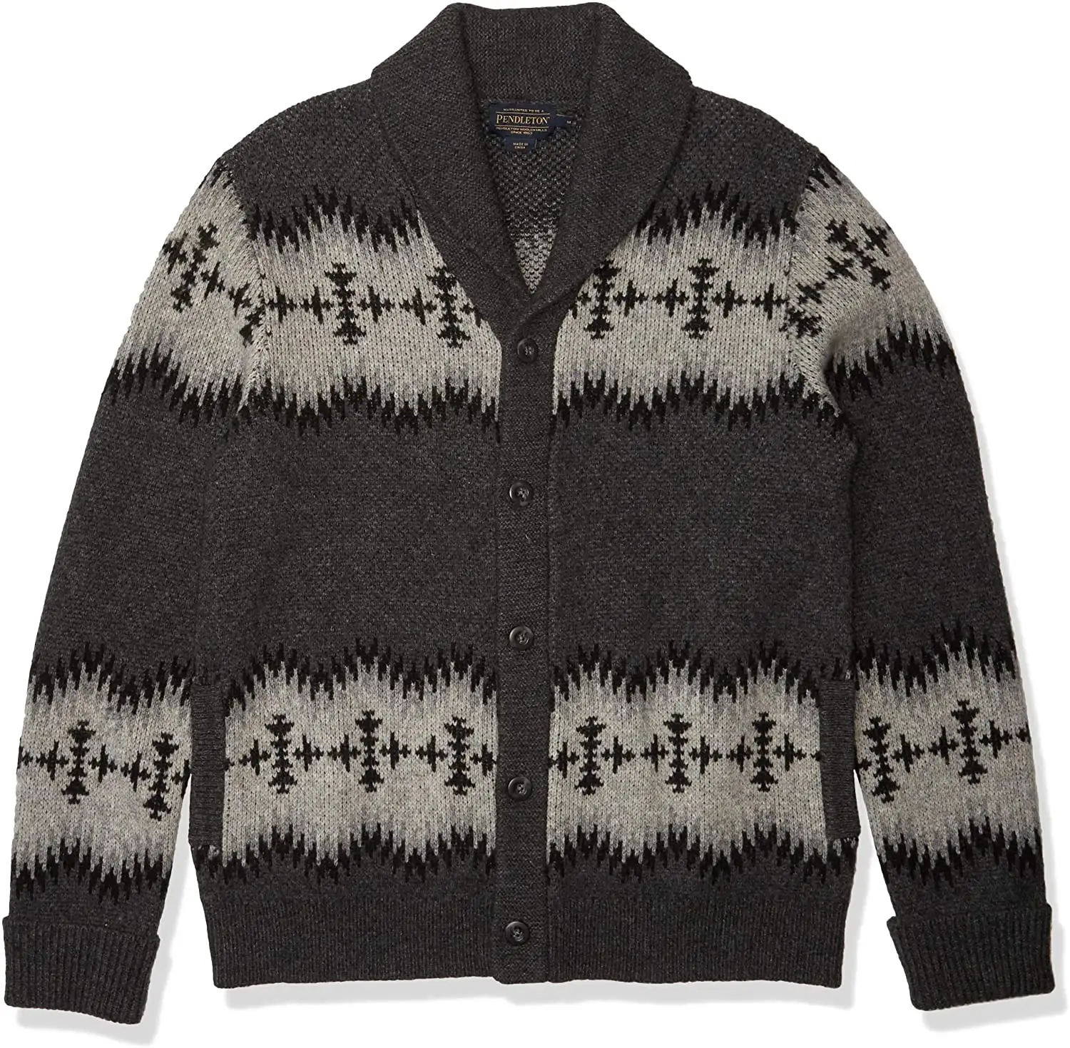 Hot Sale Fashion Jacquard V-neck Ribbed Gray Vintage Button Knitted Men's Cardigan Sweater
