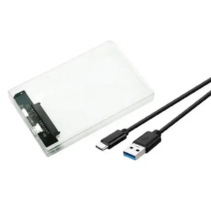 กล่องใส่ฮาร์ดดิสก์แบบใส USB 3.1 Type-C สำหรับแล็ปท็อป ขนาด 2.5 นิ้ว พร้อมอะแดปเตอร์และกล่อง - Product Image 1