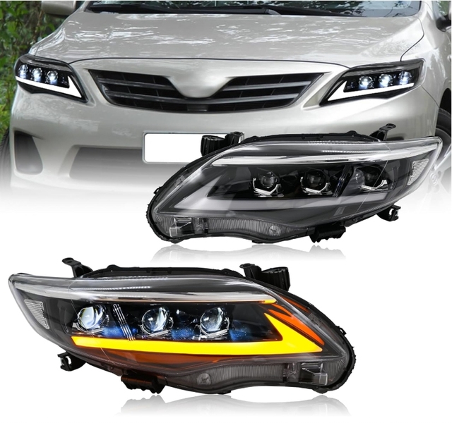 12V 4000K Headlight Assembly 2011-2013 for for 4-Door Replacement Fit Black Housing Clear Lens