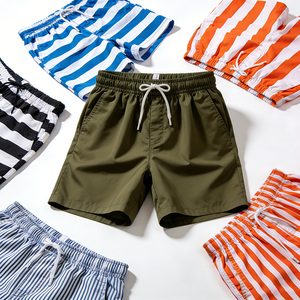 Costume da Bagno da Uomo a Righe Personalizzato dal Produttore, OEM, con Righe Orizzontali e Verticali - Product Image 1