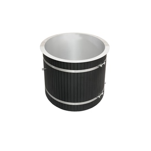 新技術凍結ブラックレッドシダー木製アイスバスタブ冷水バスバレルタブ #304ステンレススチール - Product Image 4