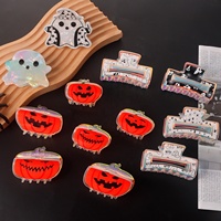 Pince à cheveux fantôme citrouille d'Halloween en gros d'usine, pince requin personnalisable avec logo, accessoire pour chignon femme