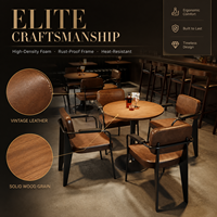 Ensemble de meubles de restaurant commercial 2025 : table et chaises bistro en fer industriel pour cafés, bars et salons