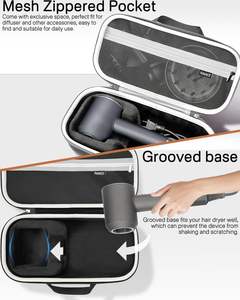 Mallette de rangement rigide compatible avec le sèche-<span class=keywords><strong>cheveux</strong></span> <span class=keywords><strong>dyson</strong></span>, sac de transport de voyage. (à vendre, étui uniquement). -Noir + Gris (Noir + Gris) - Product Image 2