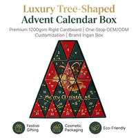 Calendrier de l'Avent personnalisé de luxe en carton rigide 1200 g/m², boîte cadeau, calendrier de compte à rebours de 24 jours pour ensemble de maquillage et cosmétiques