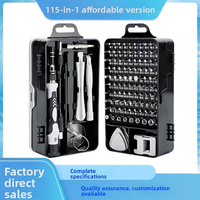 Juego de Destornilladores Magnéticos 115 en 1, Kit de Puntas de Precisión, Juego de Herramientas de Reparación Multiusos para Teléfono, Laptop, Tablet, Electrónica, Bricolaje