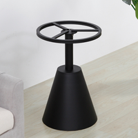 Base de table ronde en acier plaqué or/noir, design moderne et luxueux, stable, finition laquée.