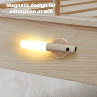 Lampe de nuit magnétique rechargeable à LED avec capteur de mouvement intelligent, en ABS+PC, pour mur, armoire de cuisine, escalier
