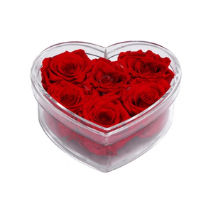 Caja de exhibición de flores de Rosa acrílicas, transparente, personalizada, en forma de corazón, de alta calidad, para regalo - Product Image 5
