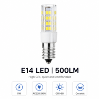 Ampoule LED E14 en céramique 2835, 5W, 500LM, Ra>80, 51 LED, AC220-240V, pour usage résidentiel, certifiée CE