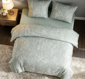 Ensemble de <span class=keywords><strong>housse</strong></span> de couette Tokokimo 155x220 2 pièces en microfibre 1x <span class=keywords><strong>housse</strong></span> de couette + 1 taie d'oreiller <span class=keywords><strong>80x80</strong></span> fermeture éclair Motif floral Branches Sauge - Product Image 3