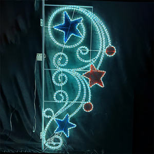 Navidad al aire libre decorativo 2D motivo luces impermeable PVC poste montado farola ornamento decoración de la calle - Product Image 6