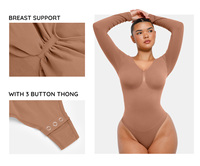 Body Gainant Hexin Service Personnalisé pour Femme, Body Sculptant Sans Coutures à Manches Longues Compression