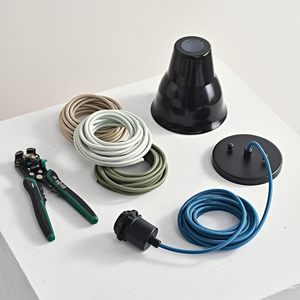 <span class=keywords><strong>Cable</strong></span> Eléctrico Aislado de PVC Multifilar con Revestimiento de Tela Negra BRIGHTTIA, <span class=keywords><strong>Cable</strong></span> <span class=keywords><strong>Textil</strong></span> de 16 Pies para Lámparas Colgantes - Product Image 5