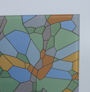 Vidrio Cerámico con Efecto de Vitral, Impresión Serigráfica con Patrón Geométrico Colorido, para Diseño de Interiores - Product Image 2