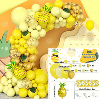 Kit de guirlande d'arche de ballons en feuille de fruits en forme d'ananas, de citron, de fraise et de pastèque sur le thème de l'été pour fête hawaïenne