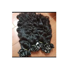 Buy Human Hair Bundles Raw Indian Hair with Indian Temple Hair Cuticles Aligned Virgin Raw Extension By Exporters