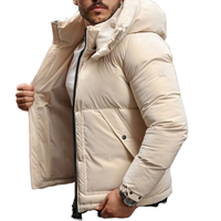 Manteau d'hiver pour homme Imperméable Fourrure de cheval Rembourrage en duvet d'oie gris Taille élastique Fermeture à glissière Respirant Couleur personnalisable